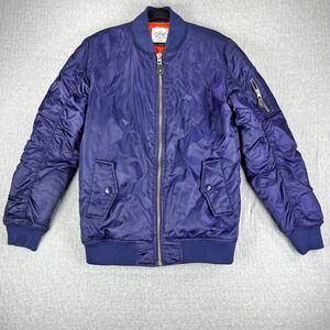 Shaka Wear Purple Bomber Jacket Mens Small Quilted Lined Flight Punk Rock